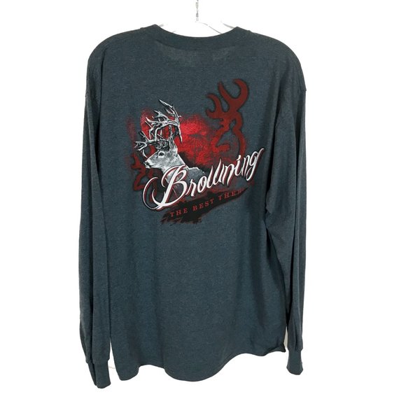 NWT Womens Size Large Browning Gray The Best There Is Buck Deer Hunter T-Shirt - Picture 3 of 3